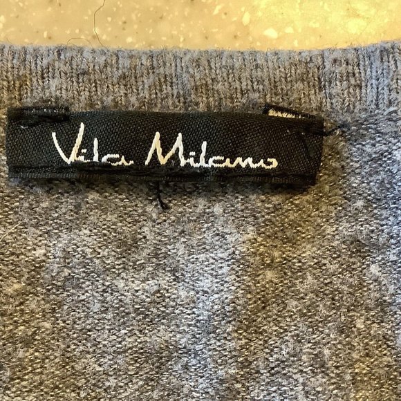 Vila Milano Cardigan Sweater Size Small Gray Jewel Button Up Long Sleeves - Picture 8 of 9